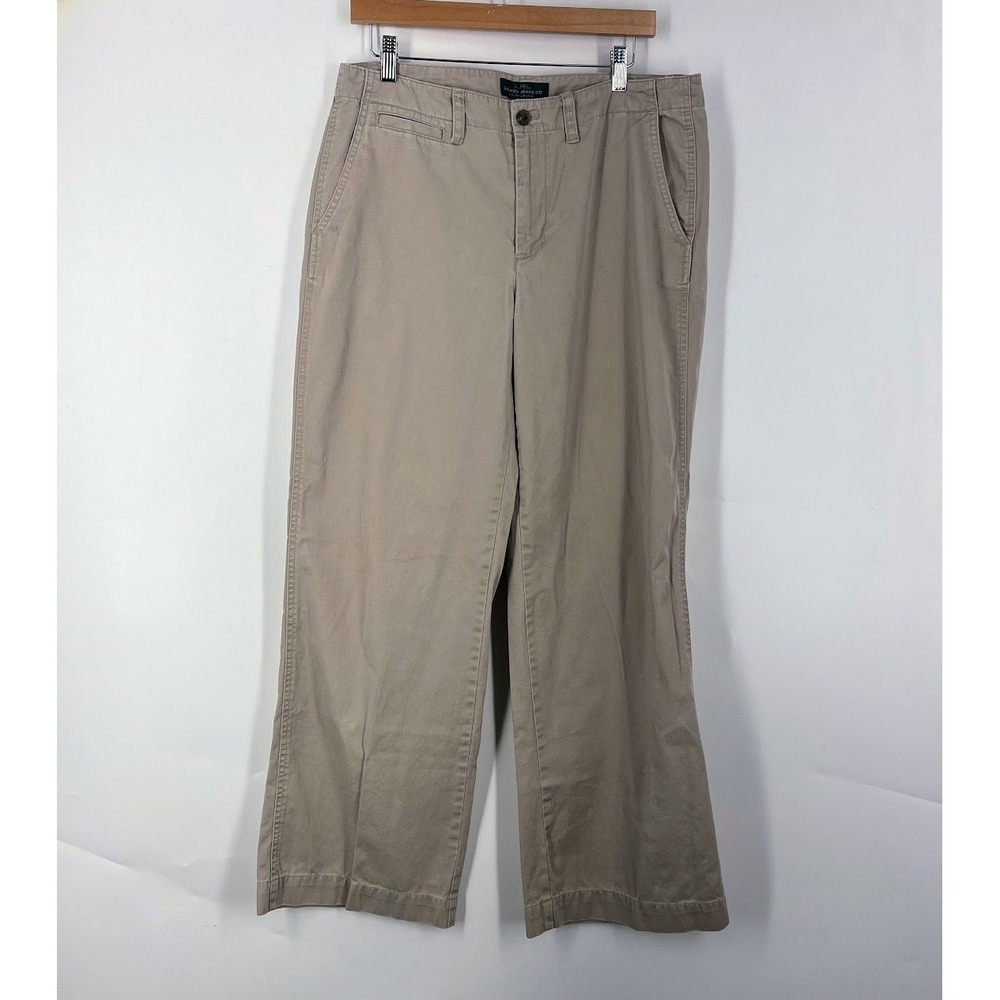 Lauren Ralph Lauren Biltmore Chino Pants Womens 12 Khaki Tan Wide Leg Cotton